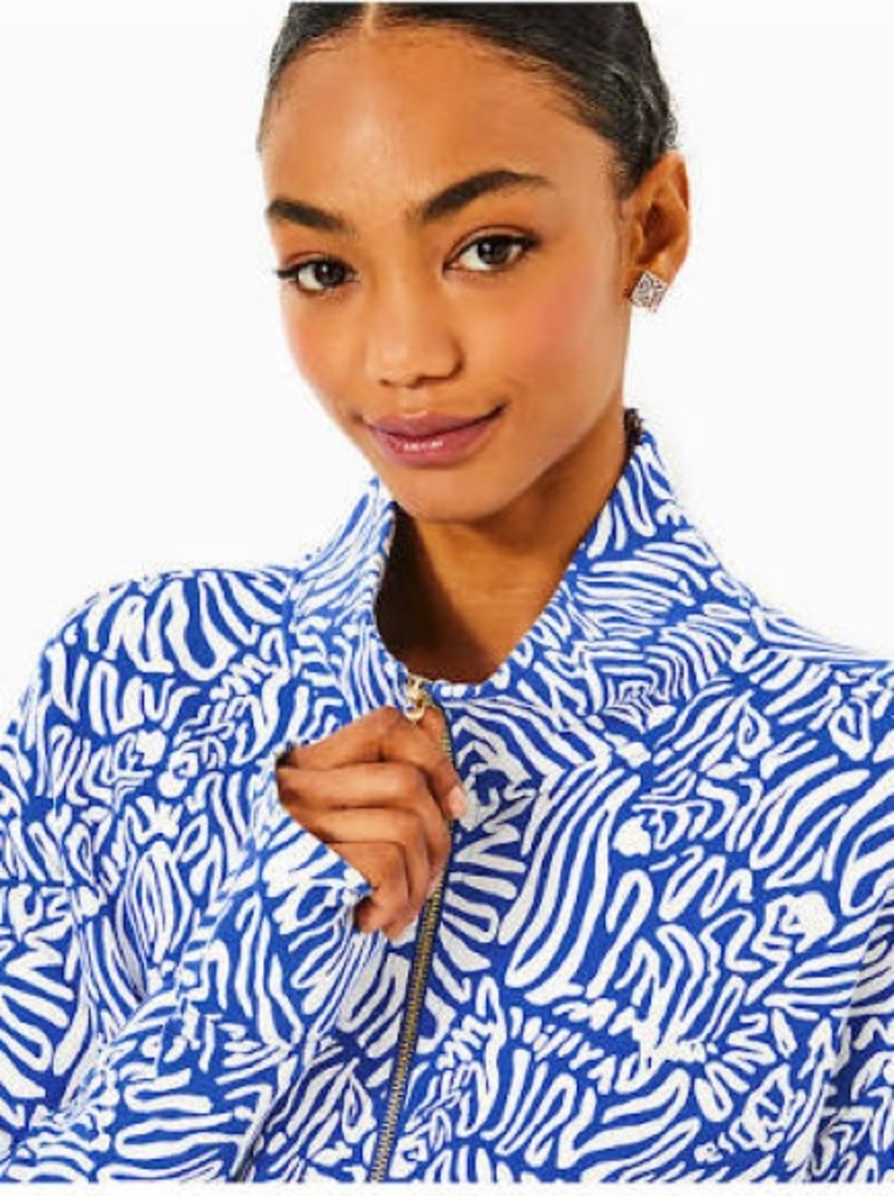 Lilly Pulitzer Wrenley UPF Martinique Blue Zee Bebe Jacket Sz XL Little Loved ❤️